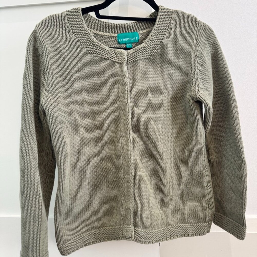 Vintage French Knit Cardigan (Soft sage green)